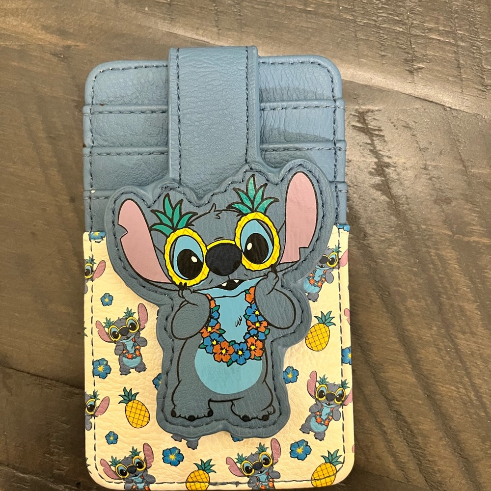 Disney Stitch Phone Card Holder - Blue and Cream